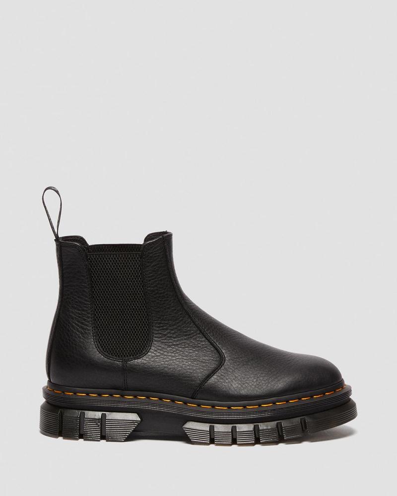 Black Men's Dr Martens Rikard Lunar Leather Ankle Boots | CA 446OKI